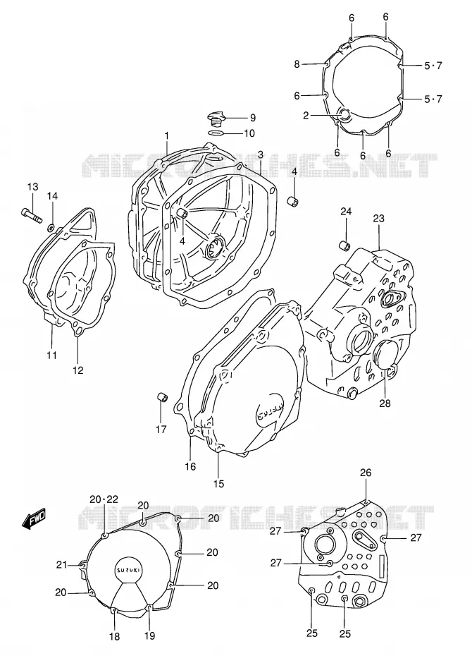 CRANKCASE COVER Suzuki MOTO 600 GSX-F 2006  GSX600FK6(E2)