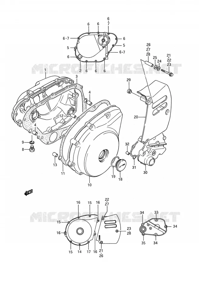 CRANKCASE COVER Suzuki MOTO 650 BOULEVARD 1991  LS650M(E28)