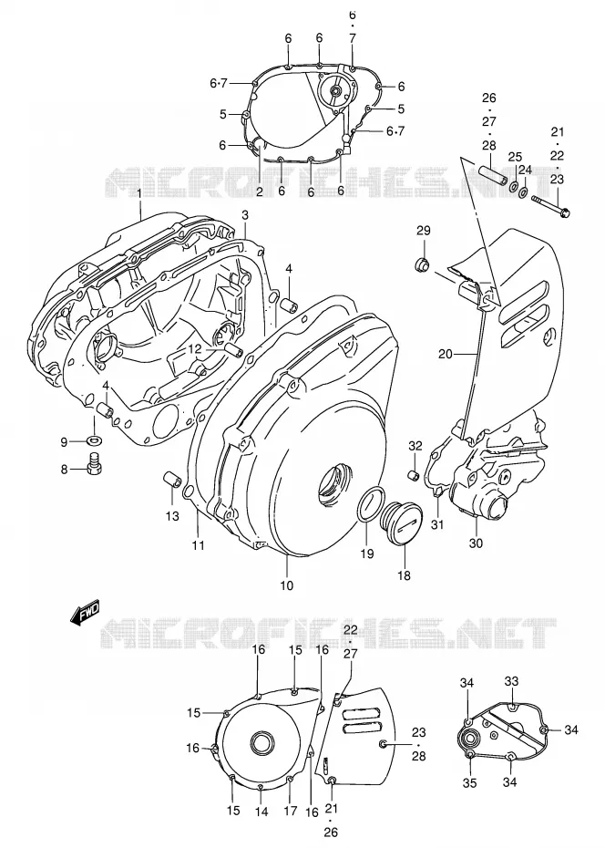 CRANKCASE COVER Suzuki MOTO 650 BOULEVARD 1999  LS650PX(E3/E28)