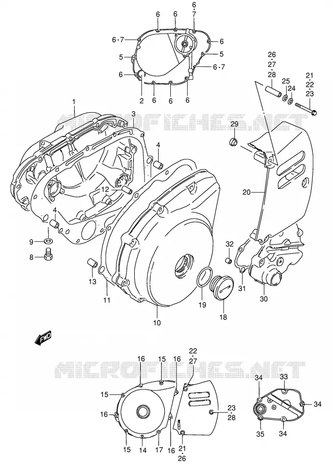 CRANKCASE COVER Suzuki MOTO 650 BOULEVARD 2008  LS650K8(E3/E28)