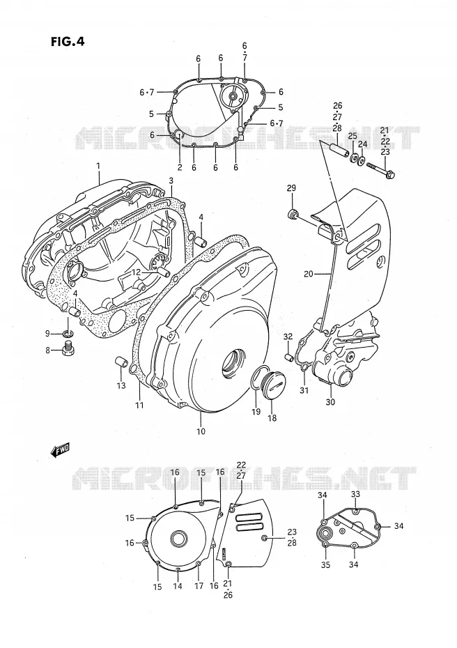 CRANKCASE COVER Suzuki MOTO 650 SAVAGE 1994  LS650PR(E2)
