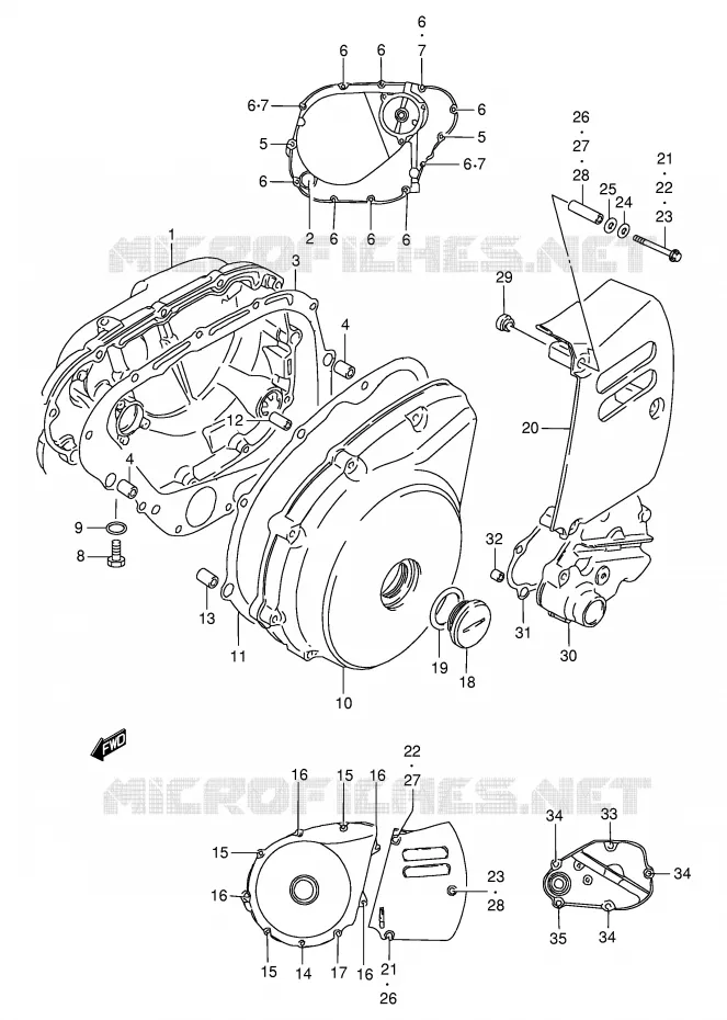 CRANKCASE COVER Suzuki MOTO 650 SAVAGE 1998  LS650PW(E2)