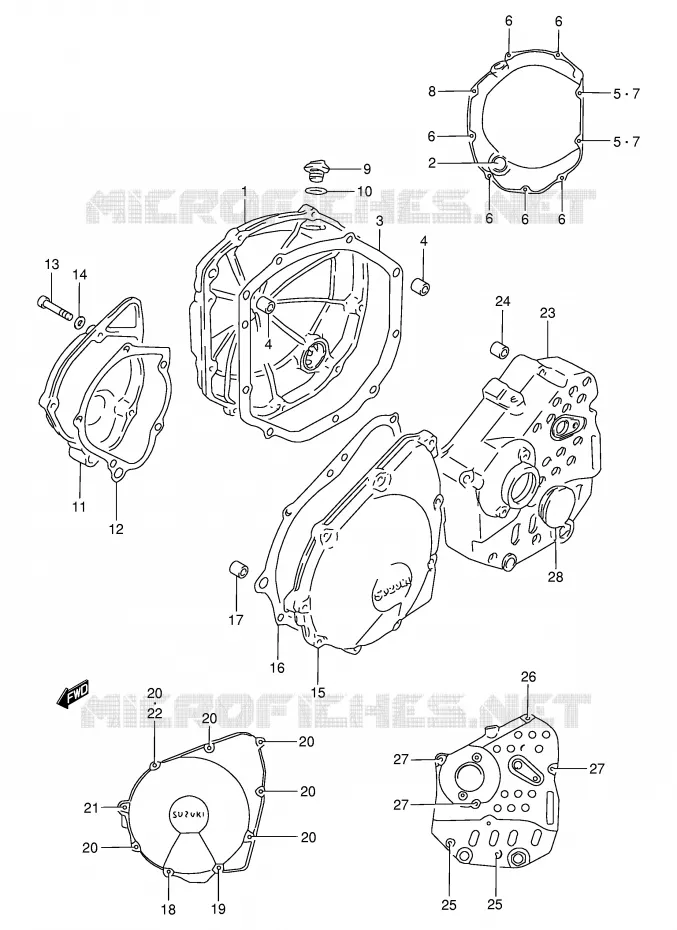 CRANKCASE COVER Suzuki MOTO 750 GSX-F 2000  GSX750FY(E2)