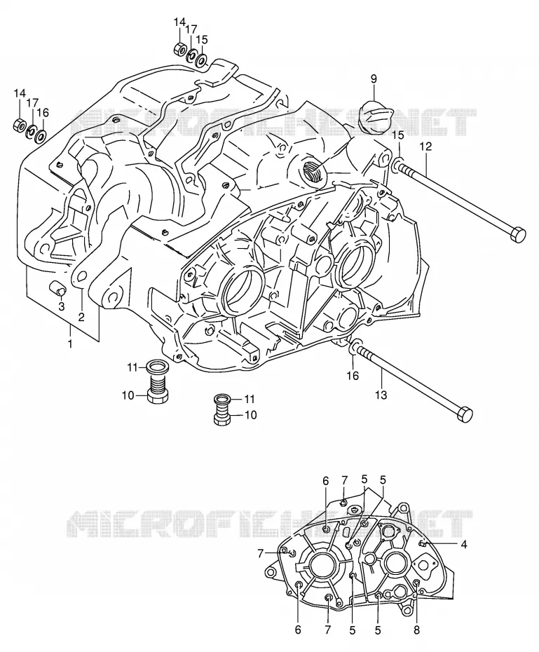 CRANKCASE Suzuki MOTO 125 Autres-modeles 1974  K125L(E7)