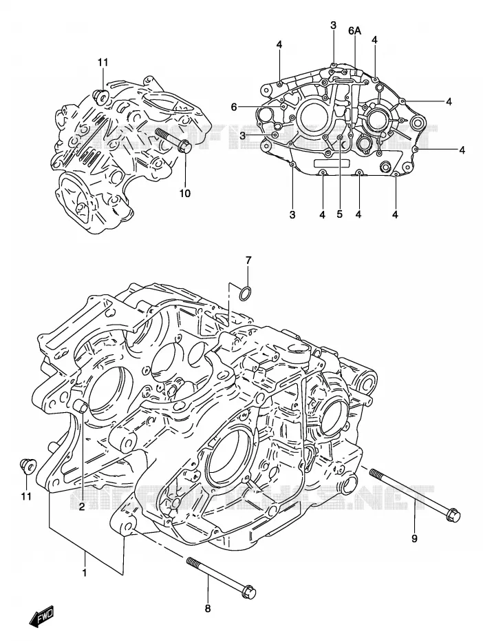 CRANKCASE Suzuki MOTO 250 MARAUDER 2003  GZ250K3(P3)