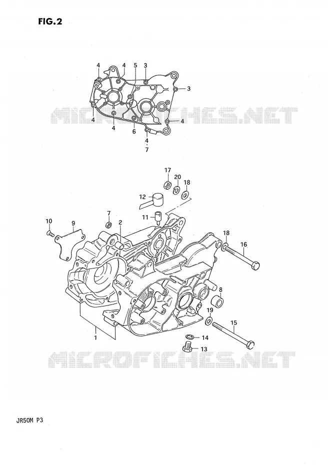 CRANKCASE Suzuki MOTO 50 JR 1987  JR50H(P3)
