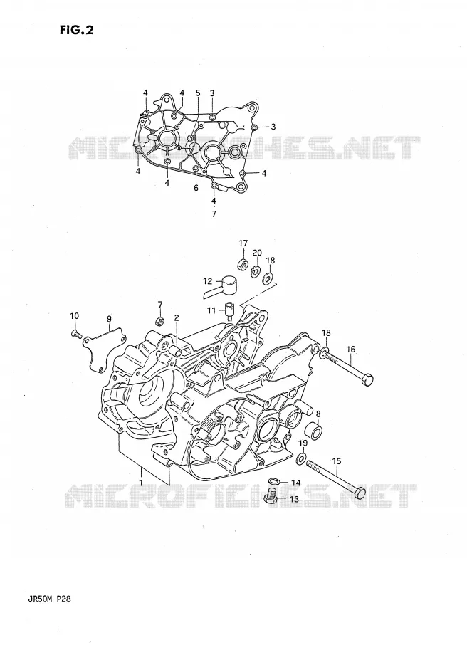 CRANKCASE Suzuki MOTO 50 JR 1990  JR50L(P28)