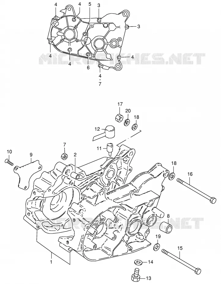 CRANKCASE Suzuki MOTO 50 JR 1998  JR50W(P3/P28)