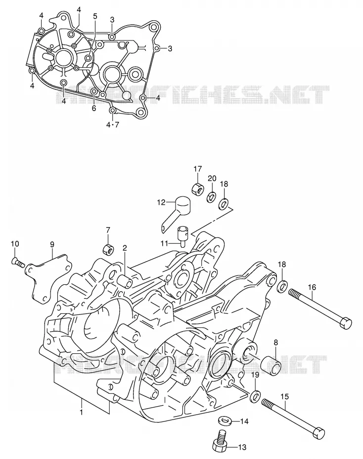 CRANKCASE Suzuki MOTO 50 JR 2004  JR50K4(P3/P28)