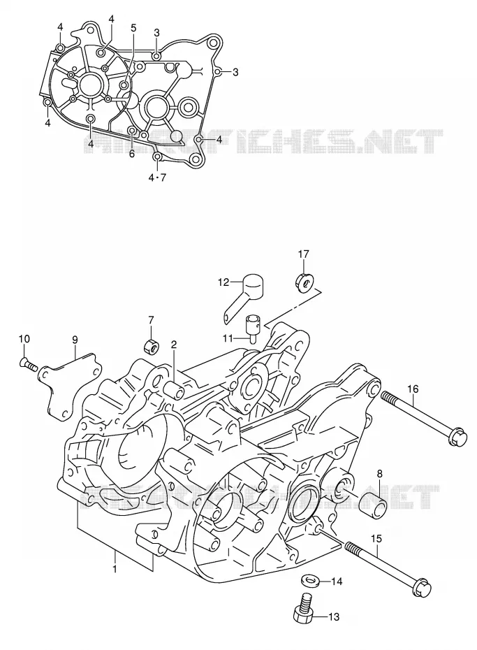 CRANKCASE Suzuki MOTO 50 JR 2005  JR50K5(P3/P28)