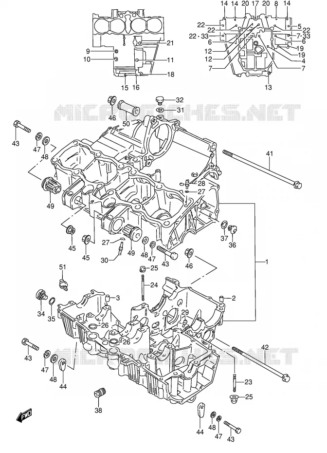 CRANKCASE Suzuki MOTO 600 GSX-F 1993  GSX600FU2P(E2)