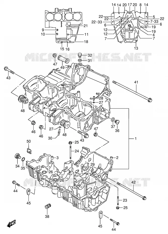 CRANKCASE Suzuki MOTO 600 GSX-F 1997  GSX600FV(E2)