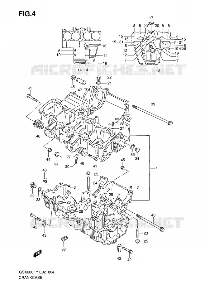 CRANKCASE Suzuki MOTO 600 GSX-F 1999  GSX600FUX(E2)
