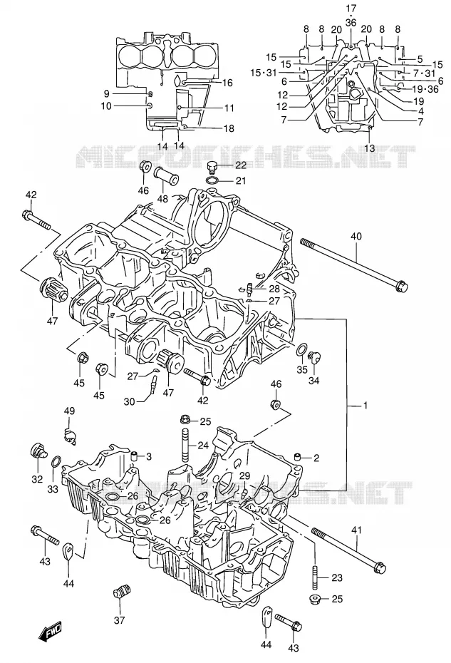 CRANKCASE Suzuki MOTO 600 GSX-F 2004  GSX600FK4(E2)