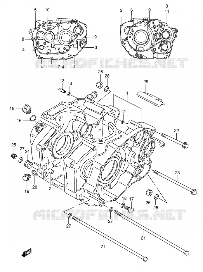 CRANKCASE Suzuki MOTO 650 BOULEVARD 2006  LS650K6(E3/E28)