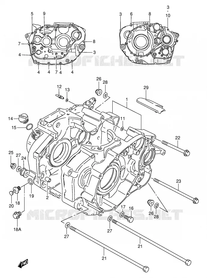 CRANKCASE Suzuki MOTO 650 SAVAGE 1997  LS650PV(E2)