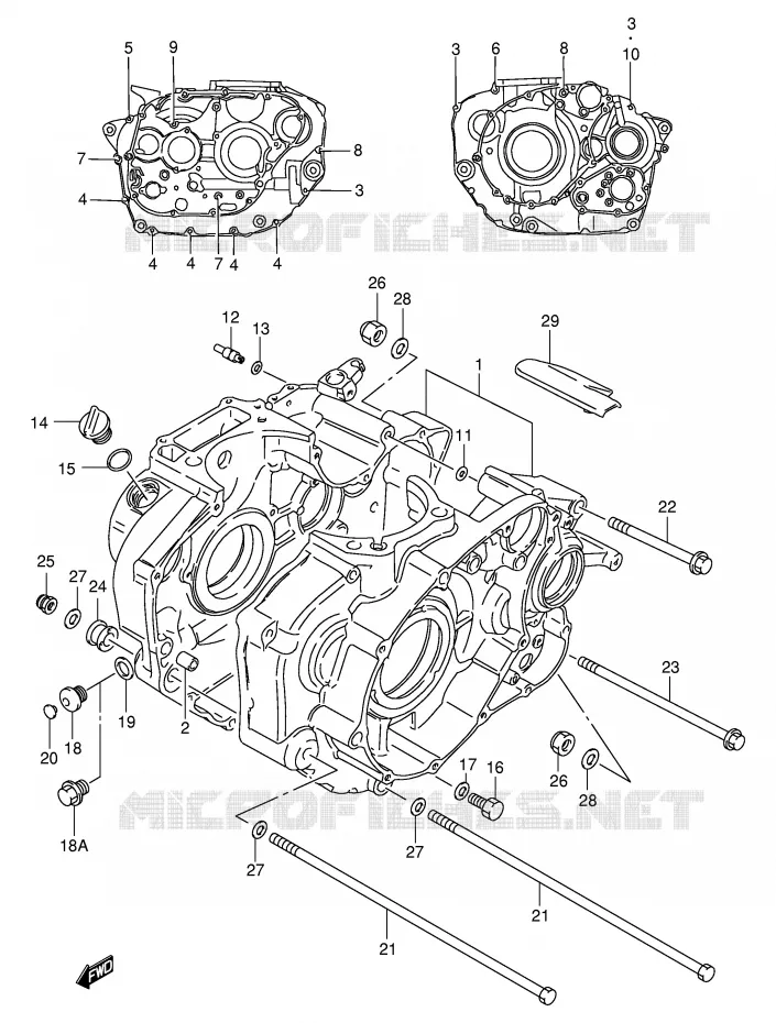 CRANKCASE Suzuki MOTO 650 SAVAGE 2000  LS650PY(E3/E28)