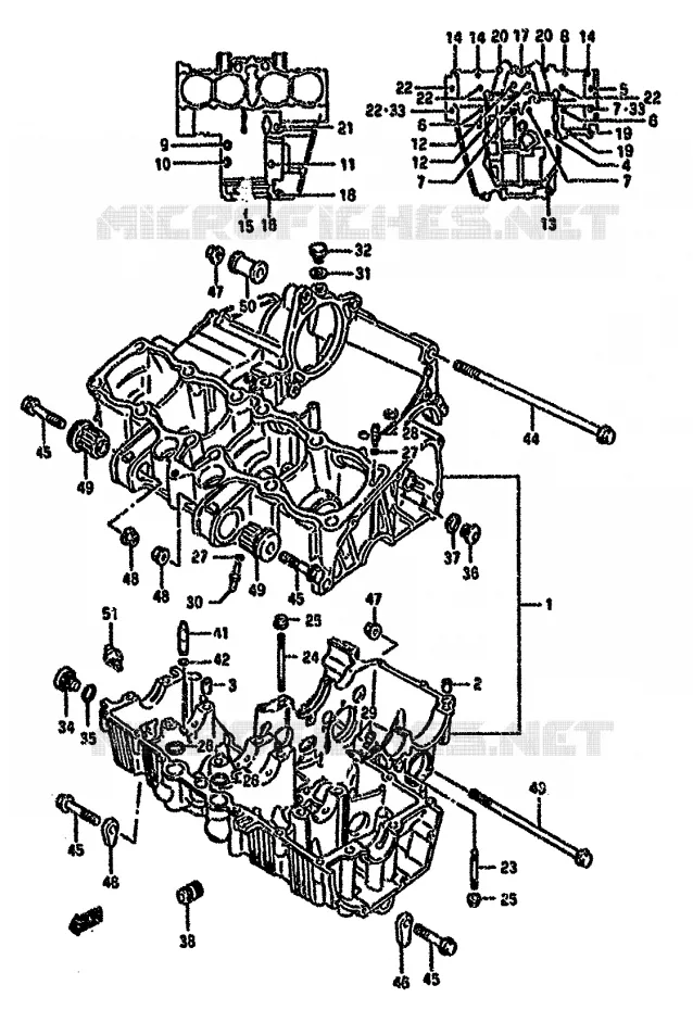 CRANKCASE Suzuki MOTO 750 GSX-F 1991  GSX750FM(K-T)