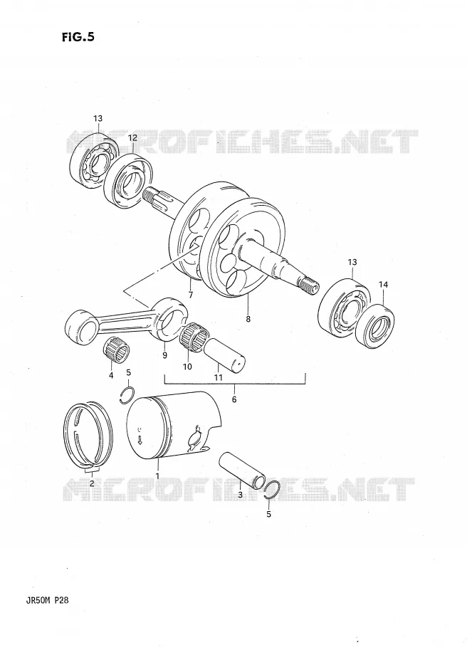 CRANKSHAFT Suzuki MOTO 50 JR 1987  JR50H(P28)