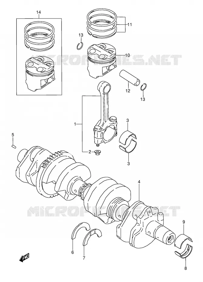 CRANKSHAFT Suzuki MOTO 600 GSX-F 1991  GSX600FM(E2)