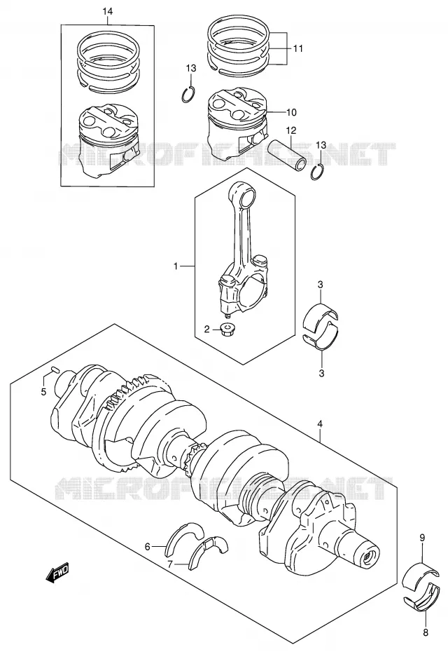 CRANKSHAFT Suzuki MOTO 600 GSX-F 2004  GSX600FK4(E2)