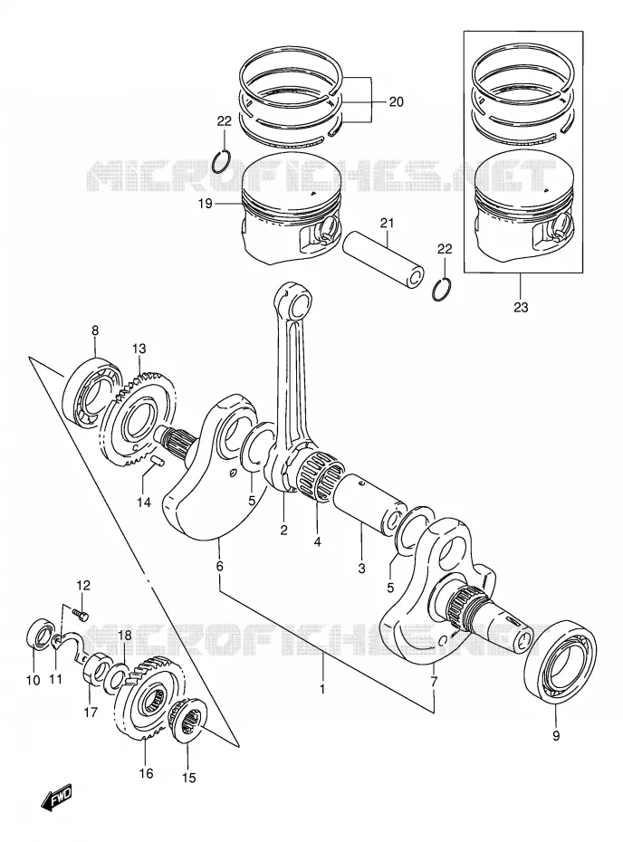 CRANKSHAFT Suzuki MOTO 650 BOULEVARD 2002  LS650PK2(E3/E28)