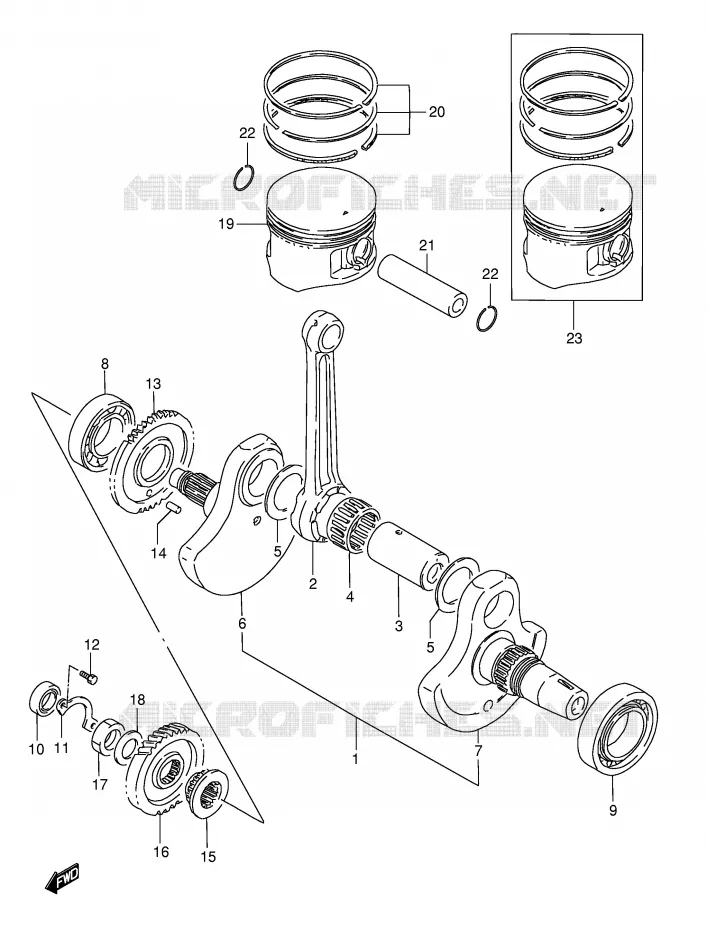 CRANKSHAFT Suzuki MOTO 650 BOULEVARD 2007  LS650K7(E3/E28)