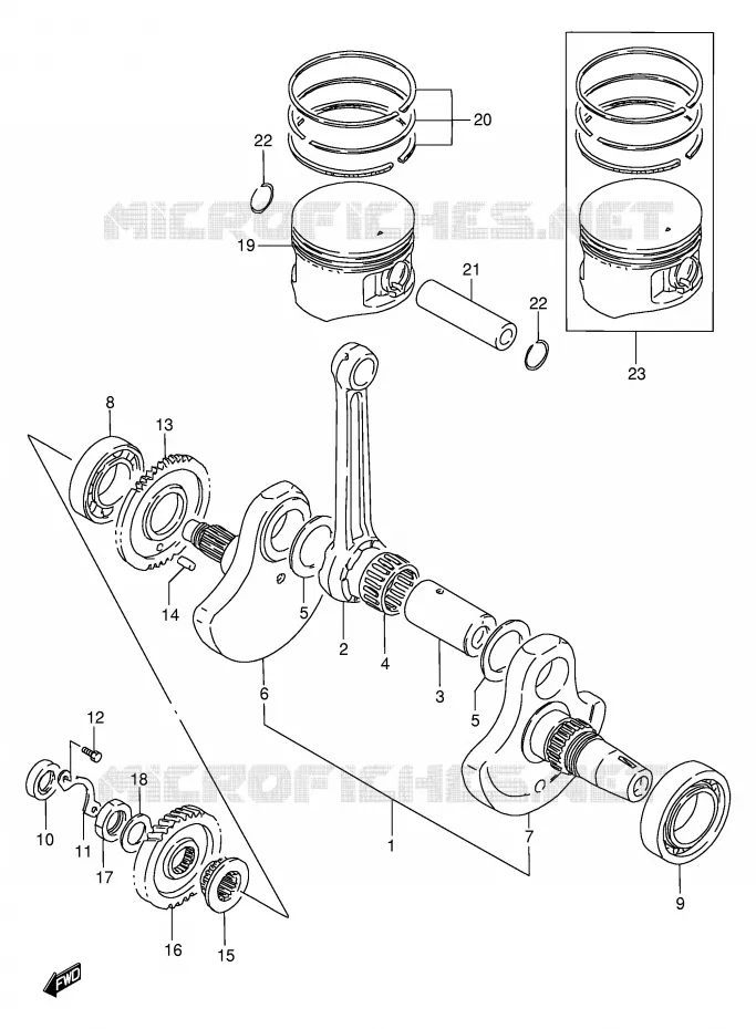 CRANKSHAFT Suzuki MOTO 650 SAVAGE 2000  LS650PY(E2)