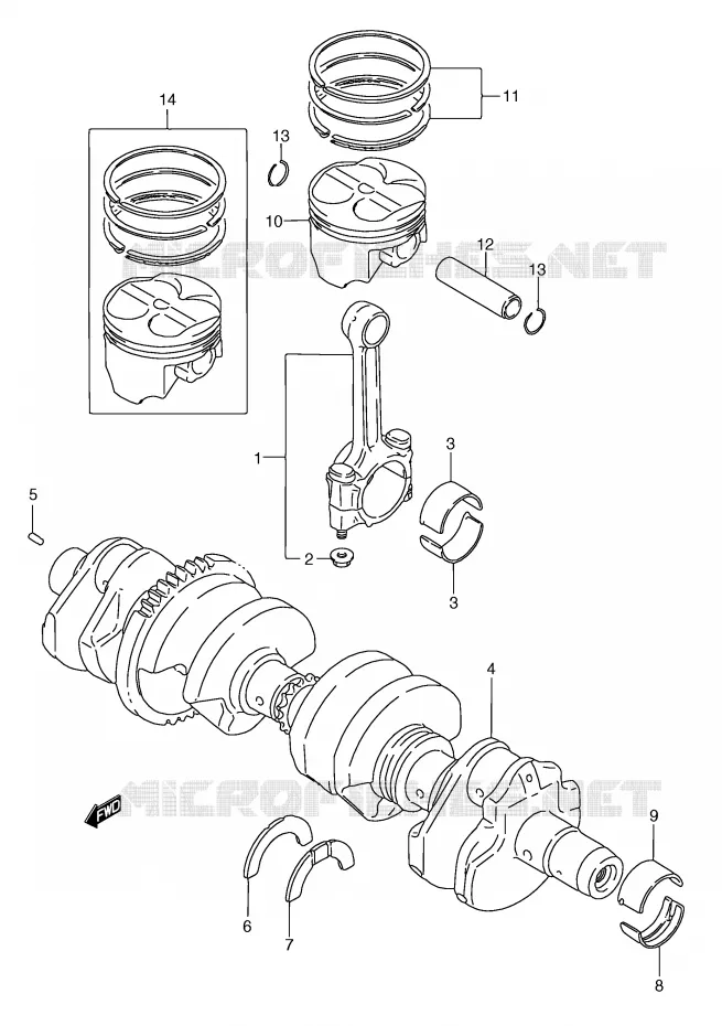 CRANKSHAFT Suzuki MOTO 750 GSX-F 1995  GSX750FS(E2)