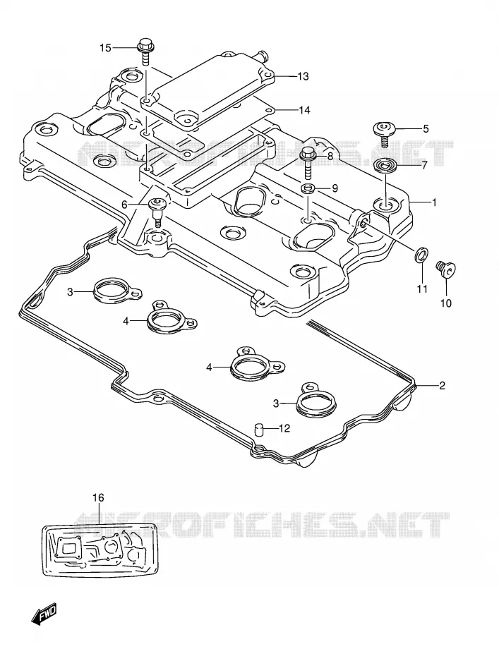 CYLINDER HEAD COVER Suzuki MOTO 600 GSX-F 1990  GSX600FU2L(E2)