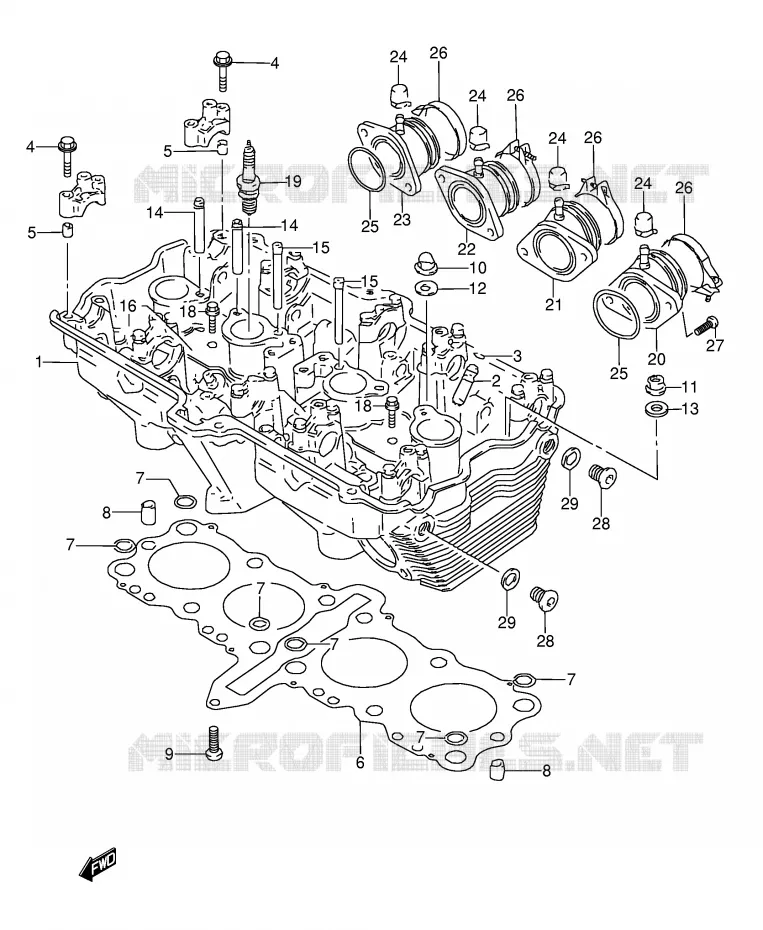 CYLINDER HEAD Suzuki MOTO 600 GSX-F 1992  GSX600FN(E2)