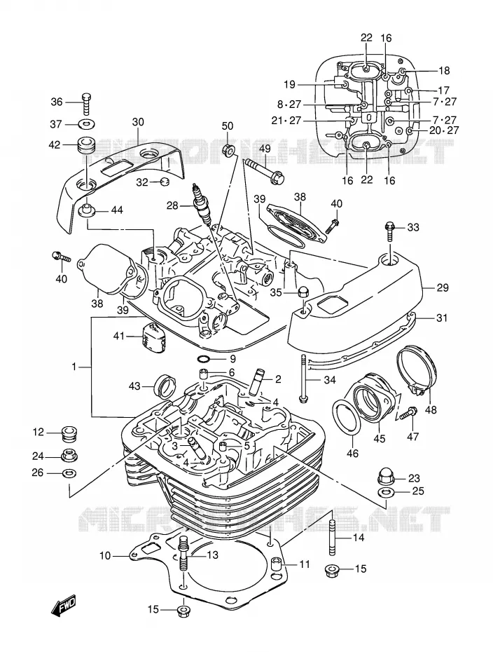 CYLINDER HEAD Suzuki MOTO 650 SAVAGE 2000  LS650PY(E2)