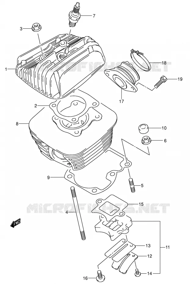 CYLINDER Suzuki MOTO 80 JR 2003  JR80K3(P3/P28)