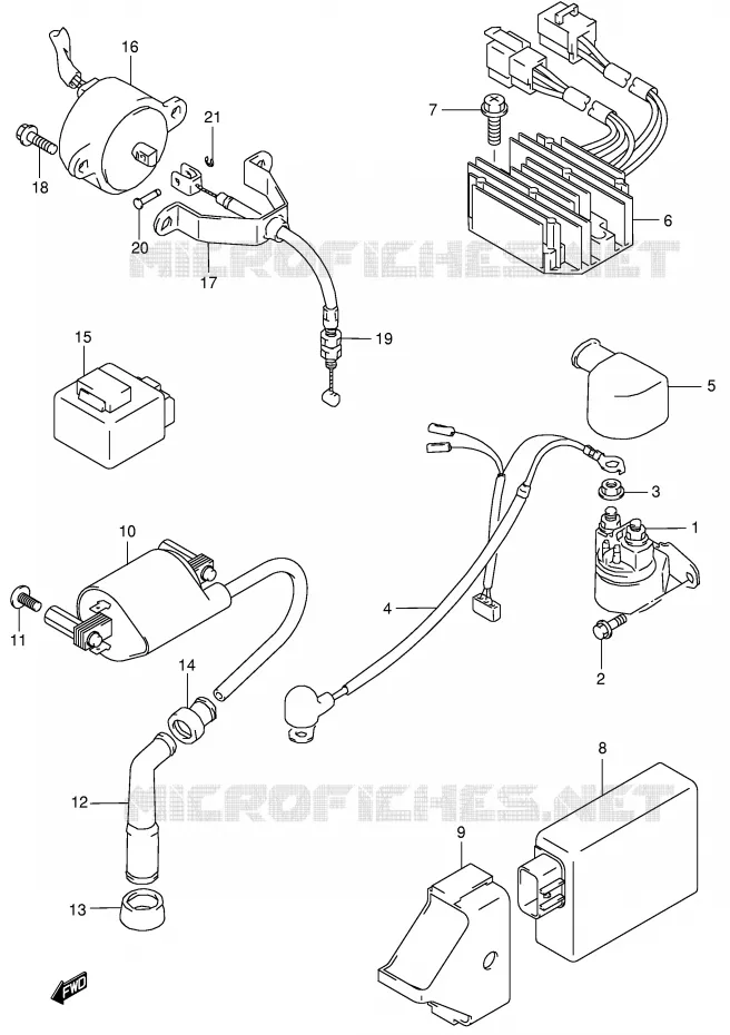 ELECTRICAL (MODEL K4) Suzuki MOTO 650 BOULEVARD 1999  LS650PX(E3/E28)
