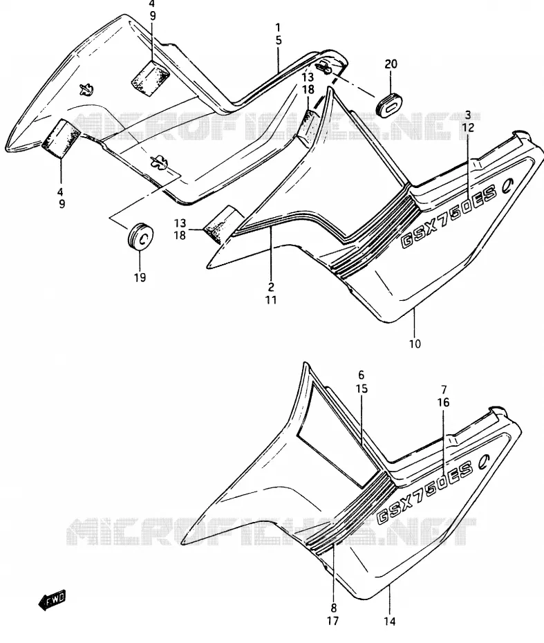 FAIRING (GSX750ESF/ESG) Suzuki MOTO 750 GSX-E 1986  GSX750ESG(F)