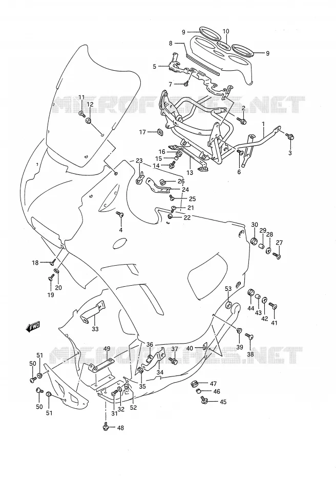 FAIRING INSTALLATION PARTS Suzuki MOTO 750 GSX-F 1995  GSX750FS(E28)