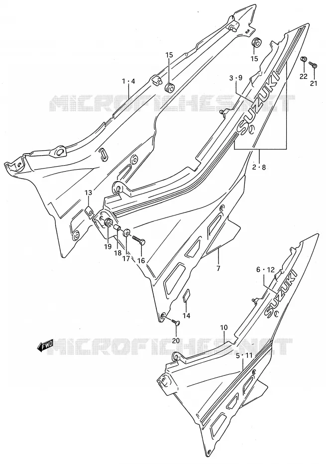 FAIRING (MODEL J/K) Suzuki MOTO 600 GSX-F 1992  GSX600FU2N(E28)