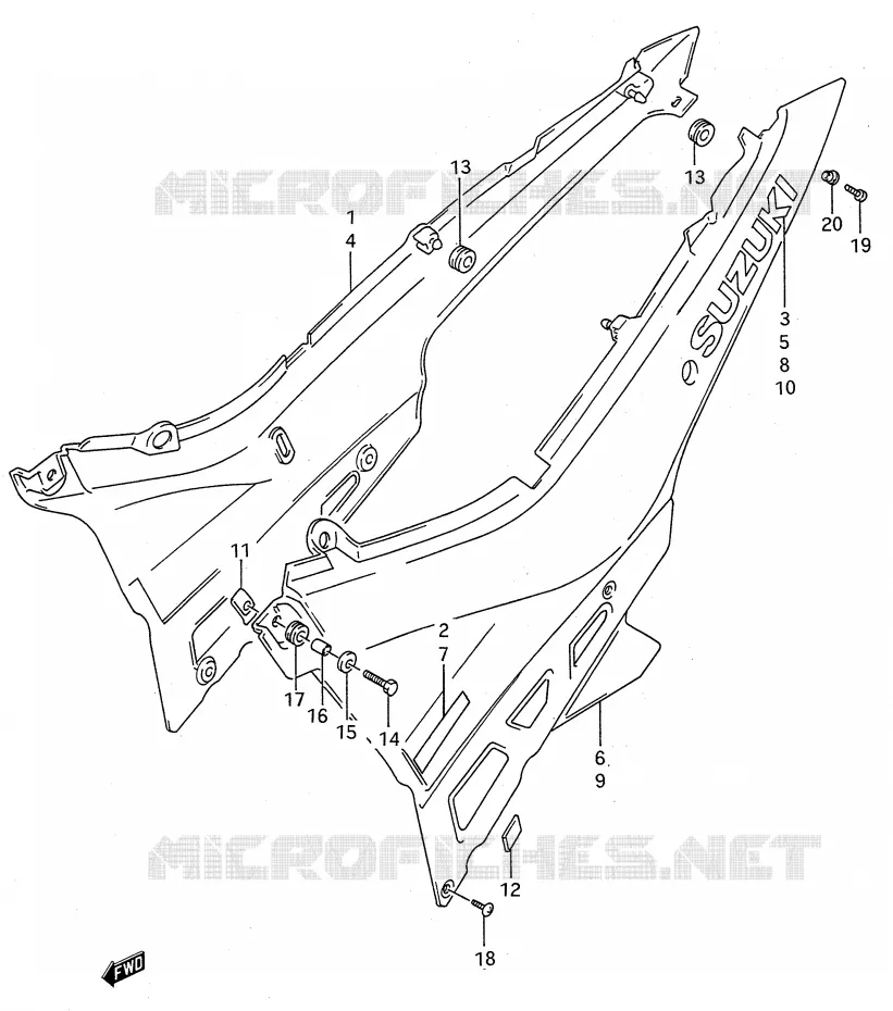 FAIRING (MODEL L/M) Suzuki MOTO 600 GSX-F 1989  GSX600FUK(E28)