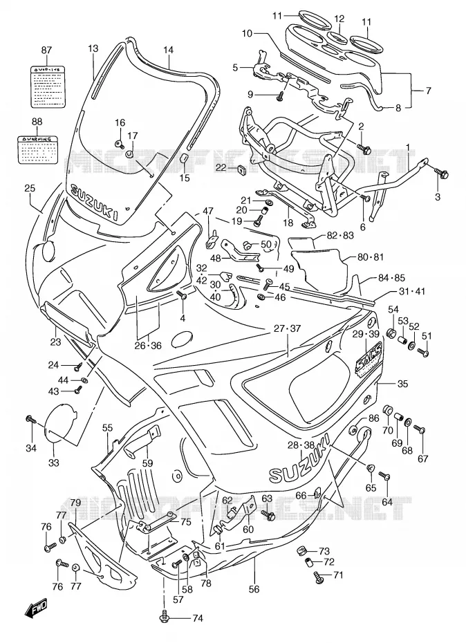 FAIRING (MODEL L) Suzuki MOTO 750 GSX-F 1992  GSX750FN(E2)