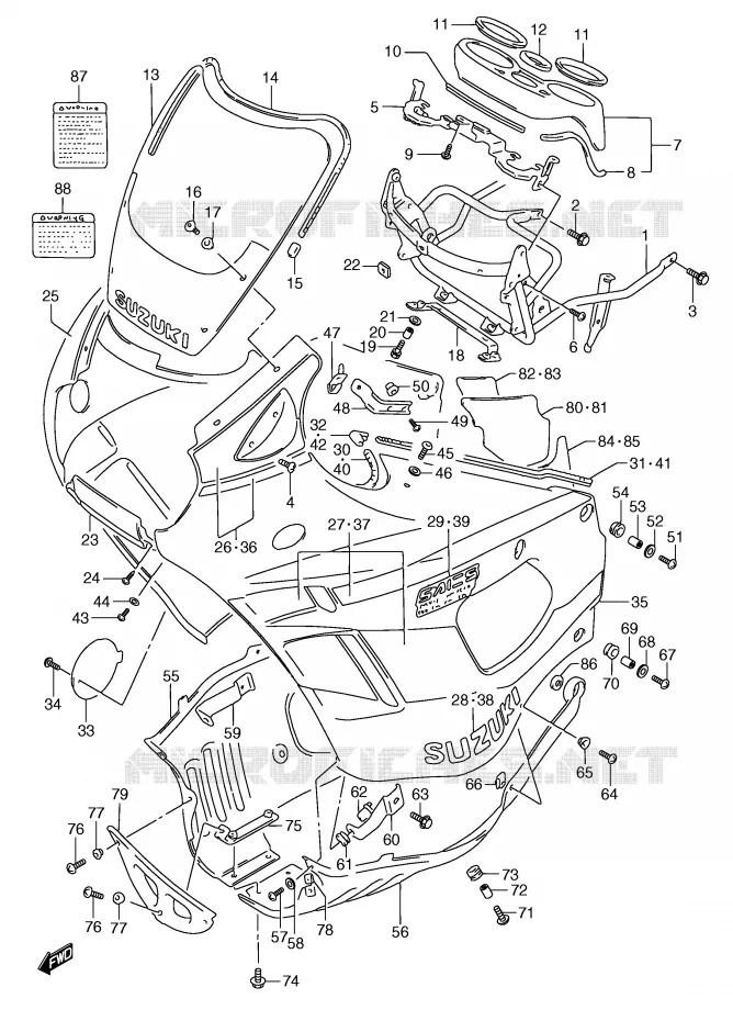 FAIRING (MODEL M) Suzuki MOTO 750 GSX-F 1996  GSX750FT(E2)