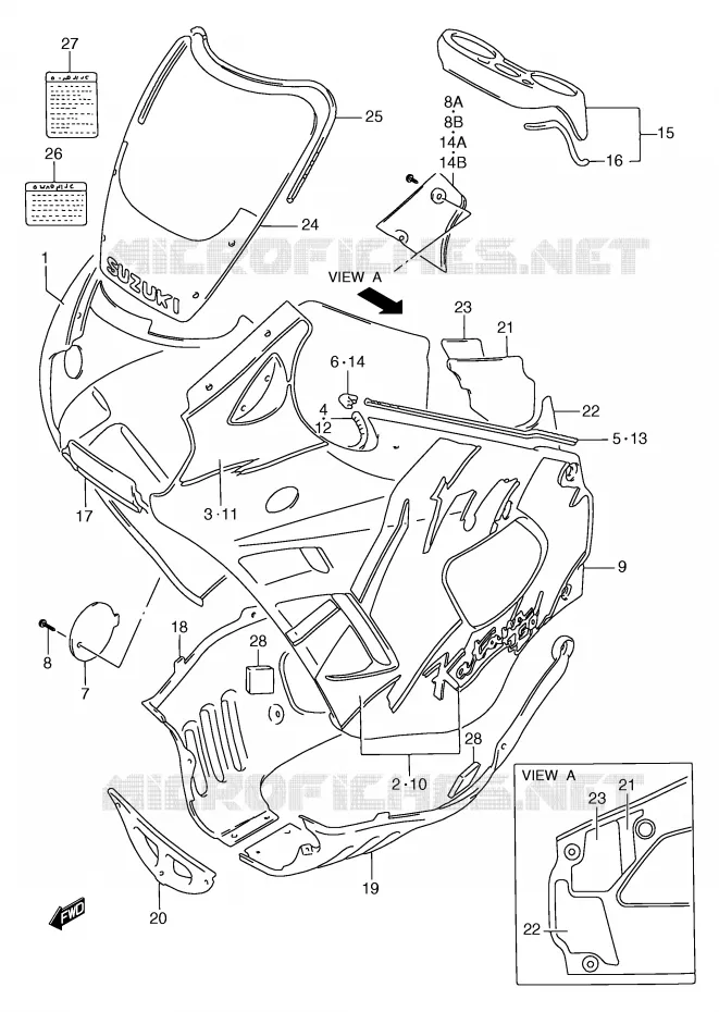 FAIRING (MODEL N E30) Suzuki MOTO 750 GSX-F 1995  GSX750FS(E2)