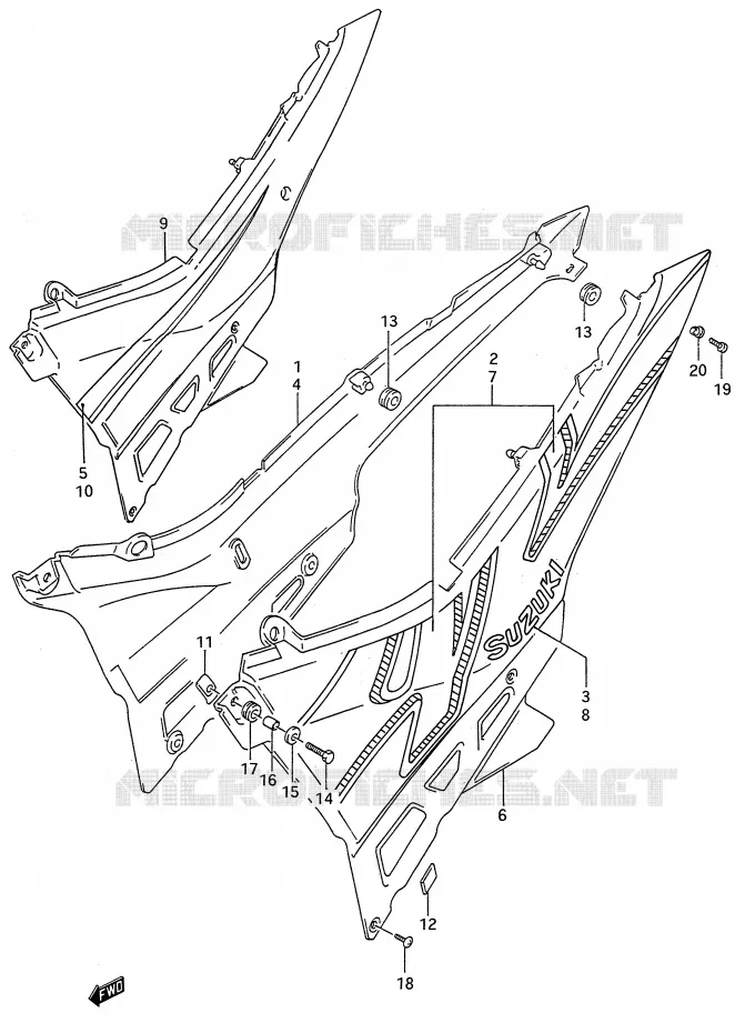 FAIRING (MODEL N/P) Suzuki MOTO 600 GSX-F 1992  GSX600FUN(E28)