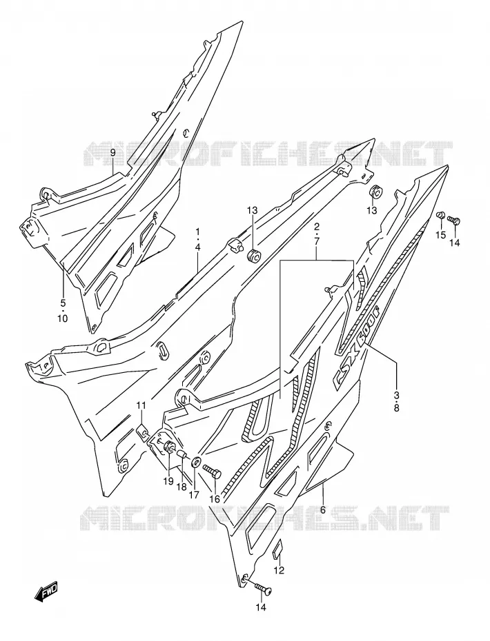 FAIRING (MODEL N/P) Suzuki MOTO 600 GSX-F 1993  GSX600FUP(E2)