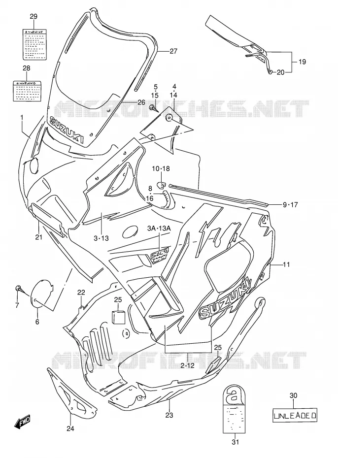 FAIRING (MODEL N) Suzuki MOTO 600 GSX-F 1994  GSX600FR(E2)