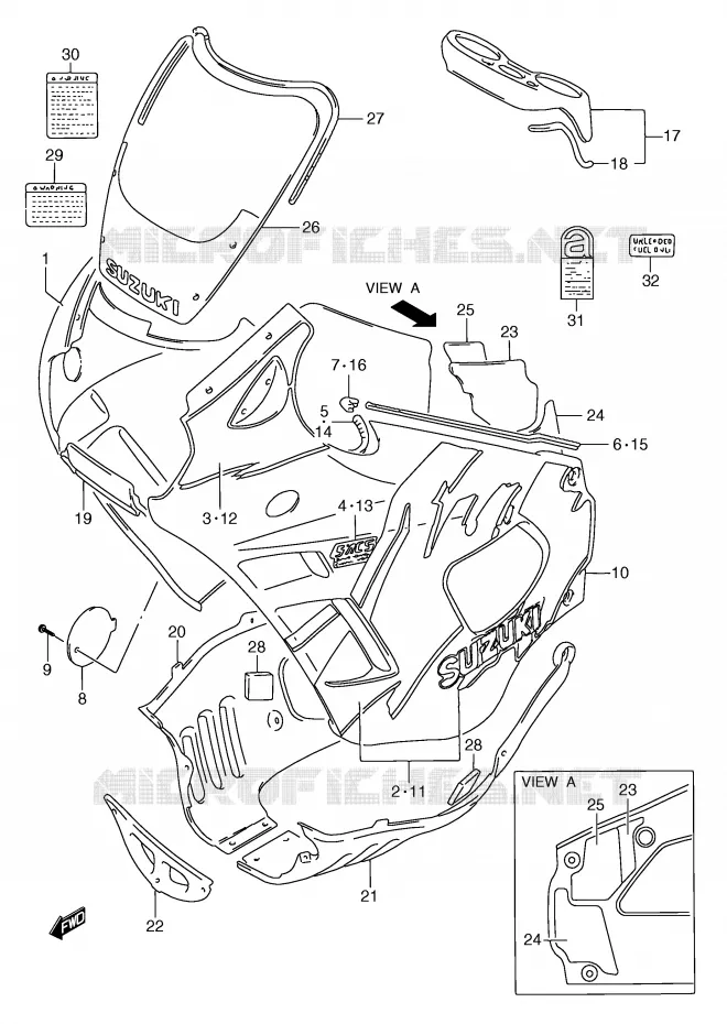 FAIRING (MODEL N) Suzuki MOTO 750 GSX-F 1995  GSX750FS(E2)