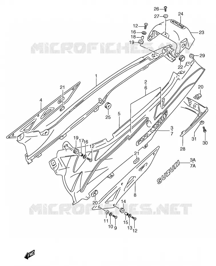 FAIRING (MODEL N) Suzuki MOTO 750 GSX-F 1996  GSX750FT(E2)