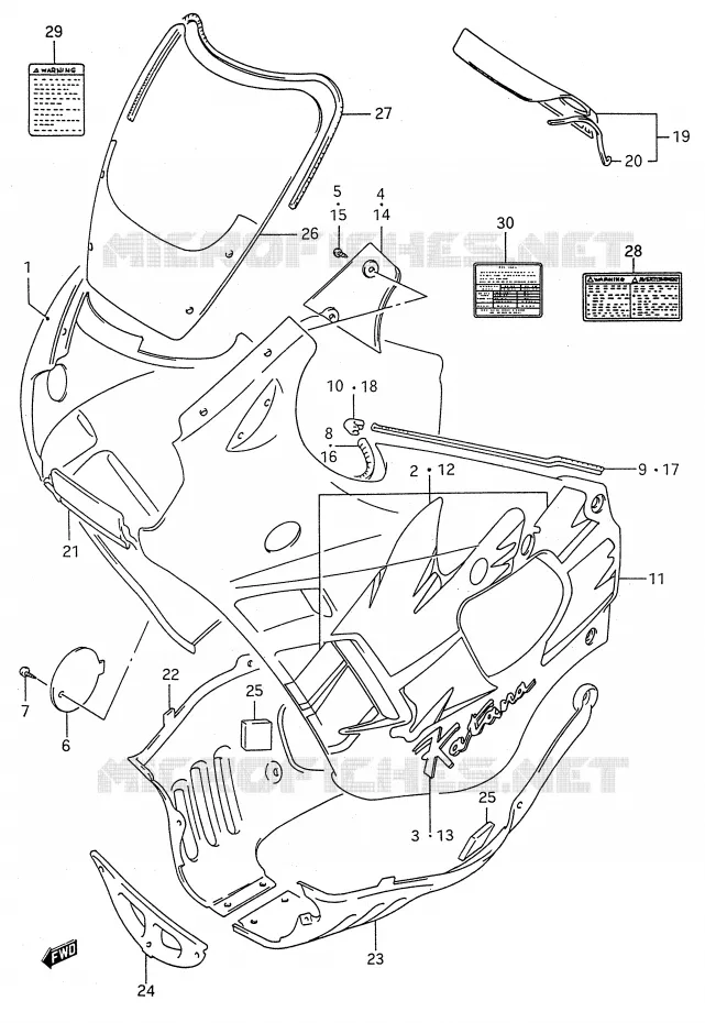 FAIRING (MODEL P) Suzuki MOTO 600 GSX-F 1988  GSX600FUJ(E28)