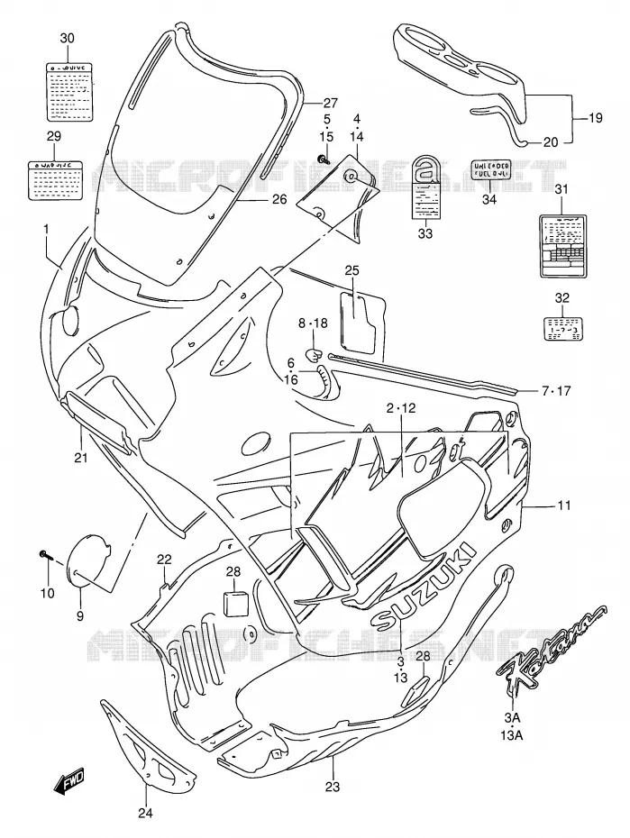 FAIRING (MODEL P) Suzuki MOTO 750 GSX-F 1996  GSX750FT(E2)