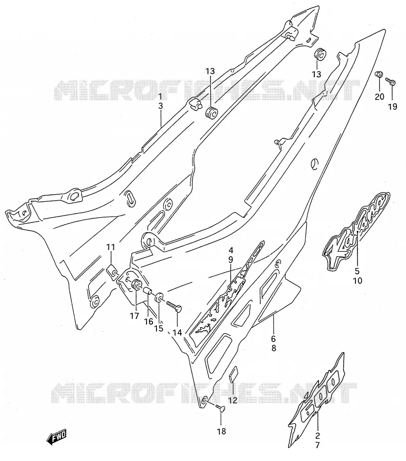 FAIRING (MODEL R/S) Suzuki MOTO 600 GSX-F 1990  GSX600FL(E28)