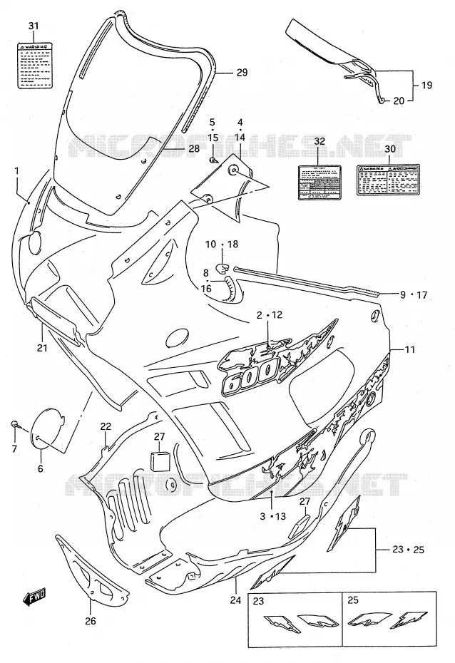 FAIRING (MODEL S) Suzuki MOTO 600 GSX-F 1995  GSX600FS(E28)